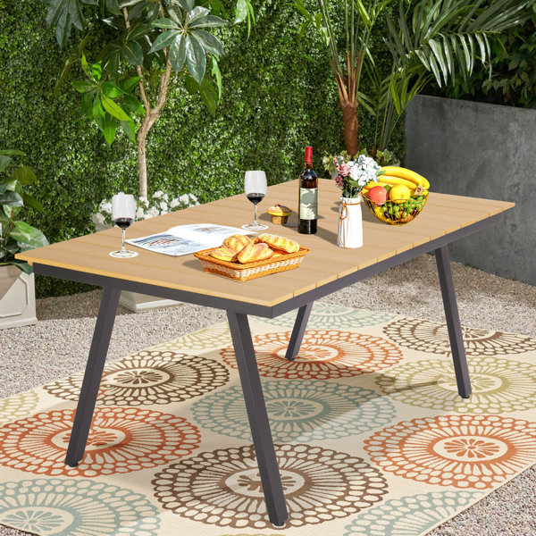 Latitude Run® Dovenby Patio Aluminum 6 Person Dining Table Wayfair
